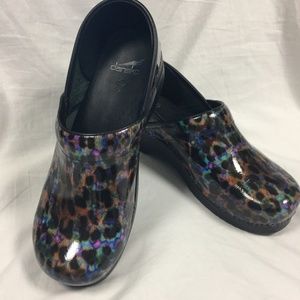 Colorful Leopard Print DANSKO Clogs